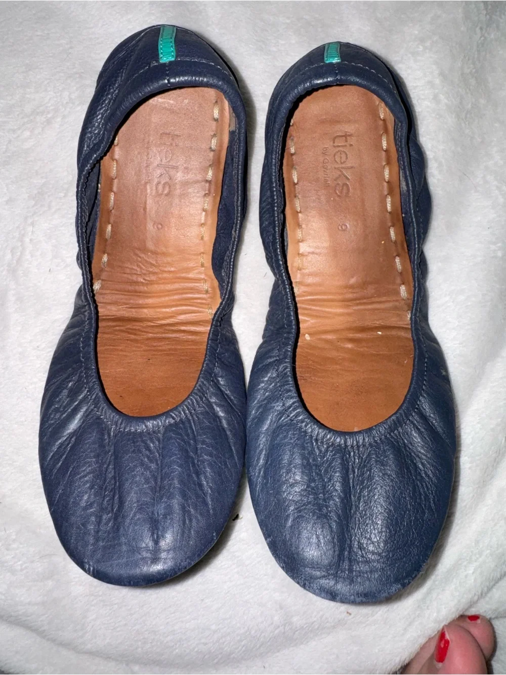 Tieks Classic Navy Leather Ballet Flats - Women's Comfort Slip-Ons
